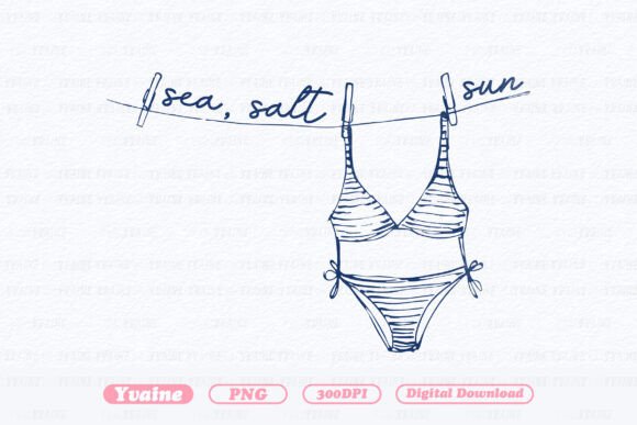 Capture the Coastal Vibe: Using the Retro Summer PNG Beach Bikini Doodle