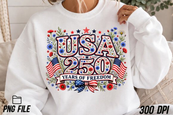 Celebrate 250 Years of Freedom with a Floral PNG Design