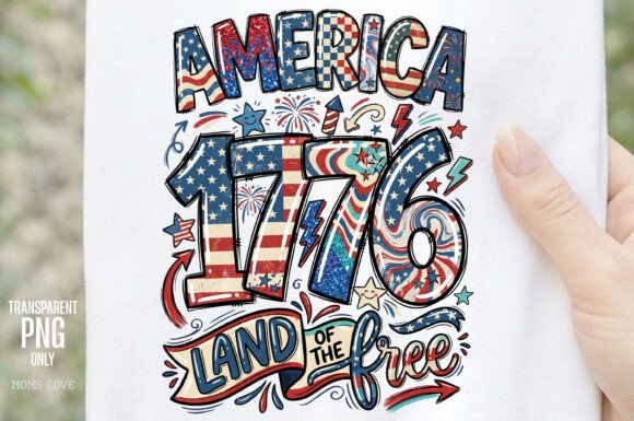 Celebrate with America 1776 Land of the Free PNG Design