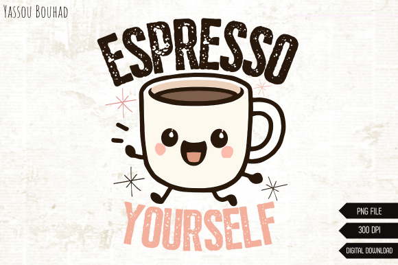 Espresso Yourself: The Funny Coffee Cup PNG for Your Creative Projects