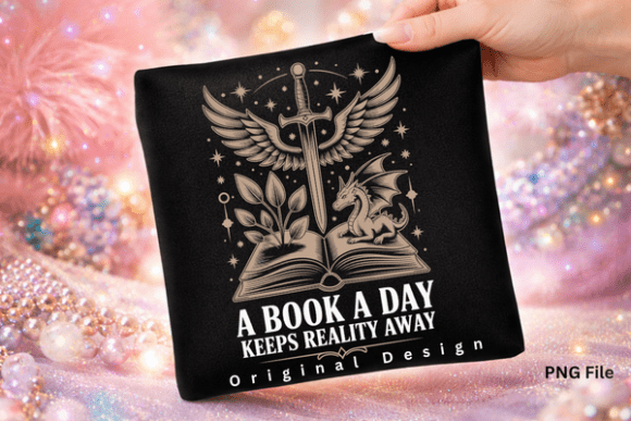 Fantasy Dragon Magical Book Lover PNG: Design Unleashed