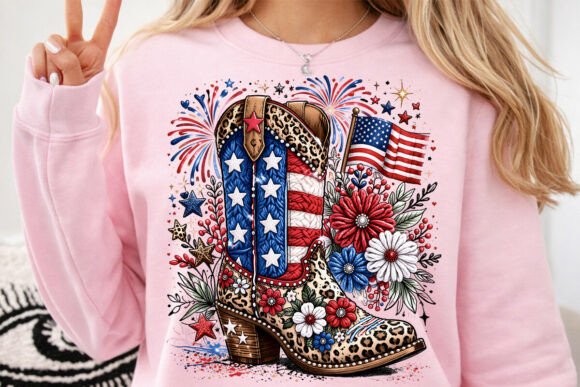 Faux Patriotic Cowgirl Boot Sublimation: A Designer's Deep Dive