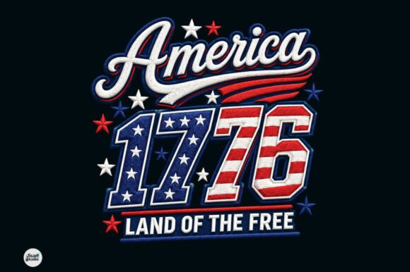 Faux Yarn America 1776 Patriotic PNG: Design Independence
