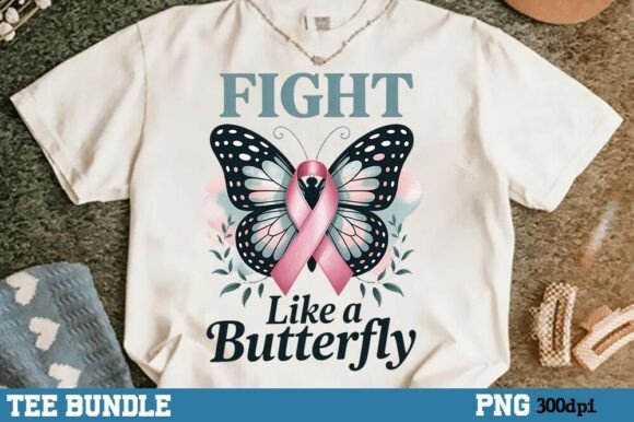 Fight Like a Butterfly Breast Cancer PNG: Strength in Design