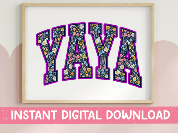 Floral Yaya Arched SVG PNG: A Cheerful Design for Grandmas