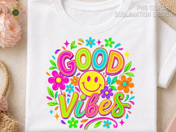 Good Vibes PNG: A Retro Summer Smiley Face for Your Projects