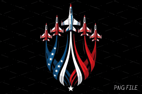 Patriotic USA Fighter Jet Air Show PNG: A Bold Graphic for Dynamic Designs