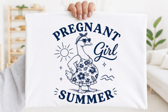 Pregnant Girl Summer PNG: A Playful Design Asset for Beach Vibes