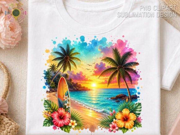Tropical Sunset Beach Paradise Summer: Capturing Island Escapism in Design